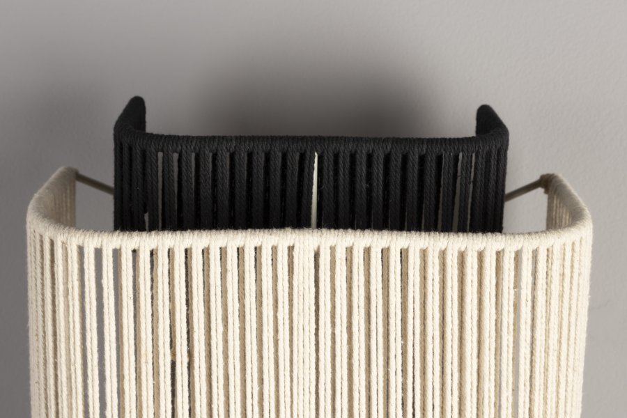 DUTCHBONE Elon vglampe - beige/sort reb og sort metal