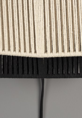 DUTCHBONE Elon vglampe - beige/sort reb og sort metal