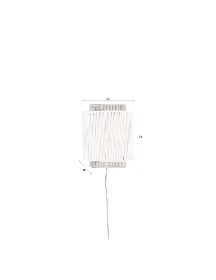 DUTCHBONE Elon vglampe - beige/sort reb og sort metal