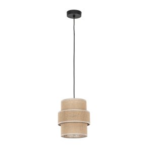 TK Calisto loftlampe - natur jute og sort metal