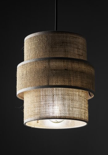 TK Calisto loftlampe - natur jute og sort metal
