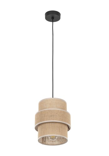 TK Calisto loftlampe - natur jute og sort metal