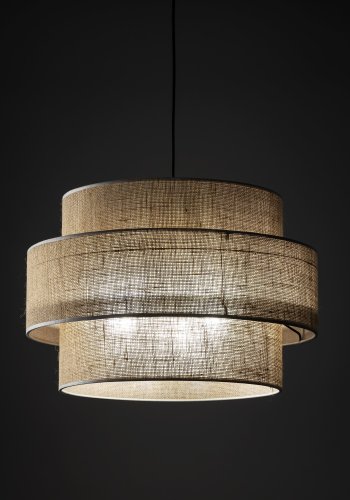 TK Calisto loftlampe - natur jute og sort metal