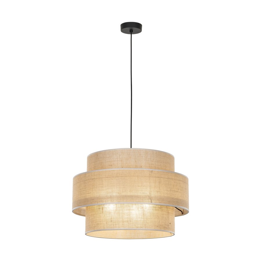 TK Calisto loftlampe - natur jute og sort metal