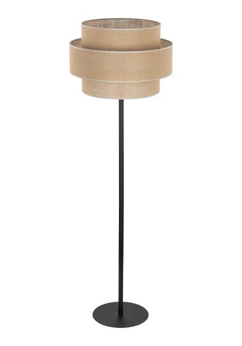 TK Calisto gulvlampe - natur jute og sort metal