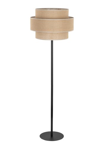 TK Calisto gulvlampe - natur jute og sort metal