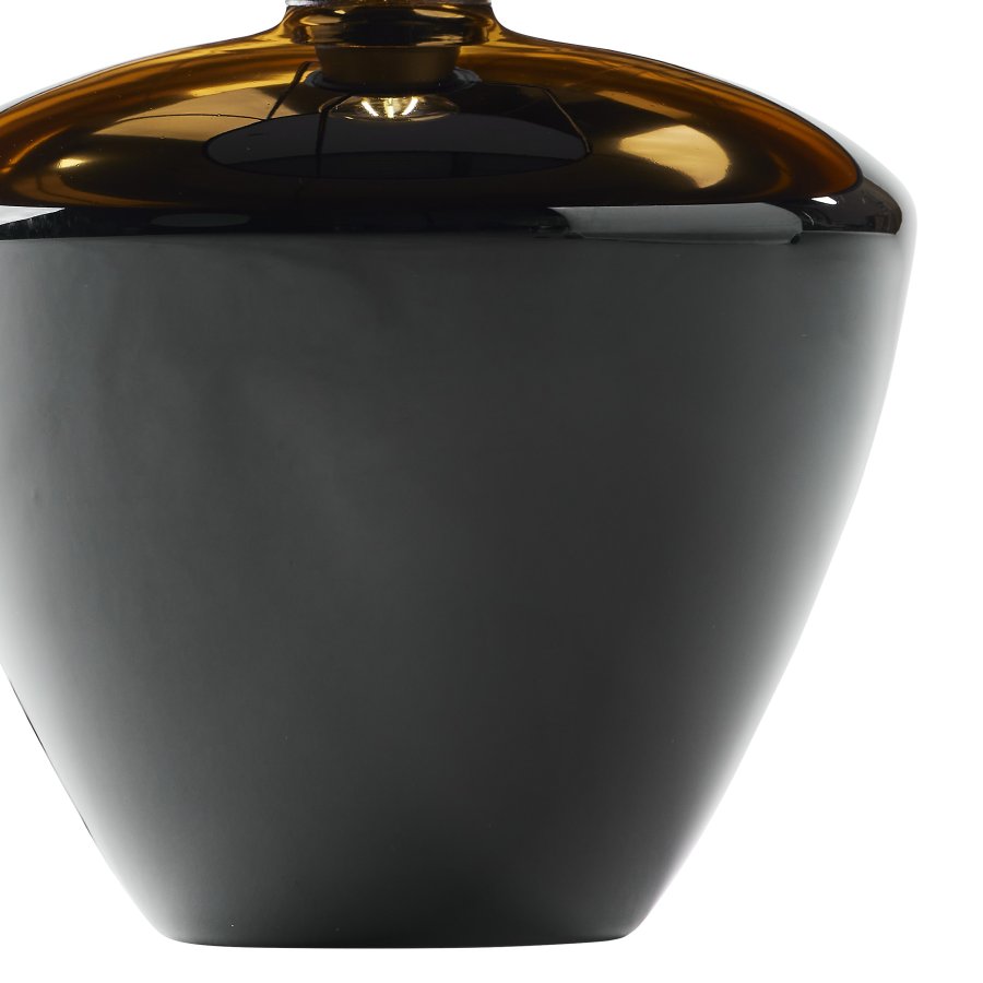 TK Fiord bordlampe - sort stof, glas og metal