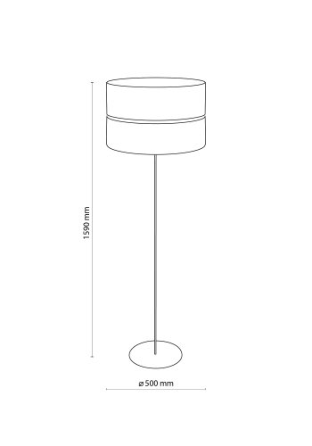 TK Hilton gulvlampe - guld metal og sort stof