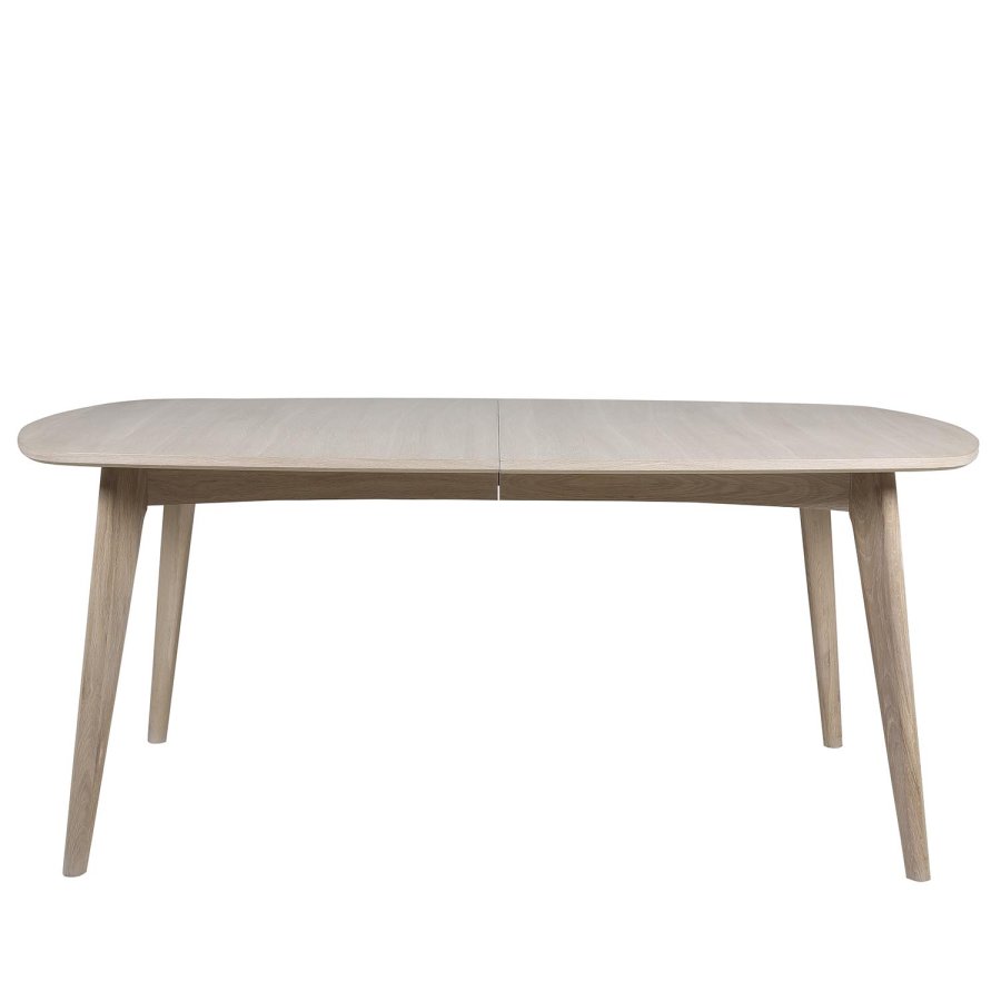 ACT NORDIC Marte spisebord, m. udtrk - hvidpigmenteret egetrsfiner og egetr (180x102)