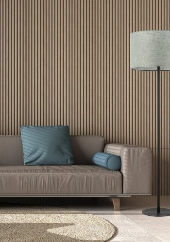 TK Earth brnelampe - stof og sort metal