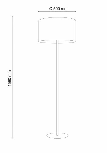 TK Earth brnelampe - stof og sort metal