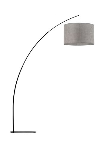 TK Moby gulvlampe - gr stof og sort metal