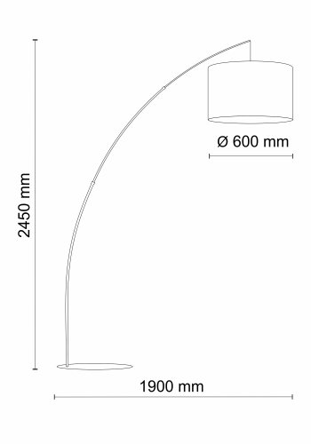 TK Moby gulvlampe - grn stof og sort metal