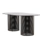 VIND COLLECTION Glasgow x Josefin Lustig spisebord, oval - klar glas og sort stl (200x100)