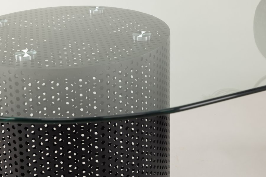 VIND COLLECTION Glasgow x Josefin Lustig spisebord, oval - klar glas og sort stl (200x100)