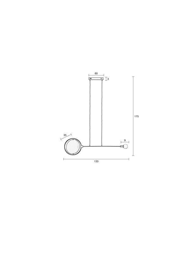 ZUIVER Sirius loftlampe - sort jern