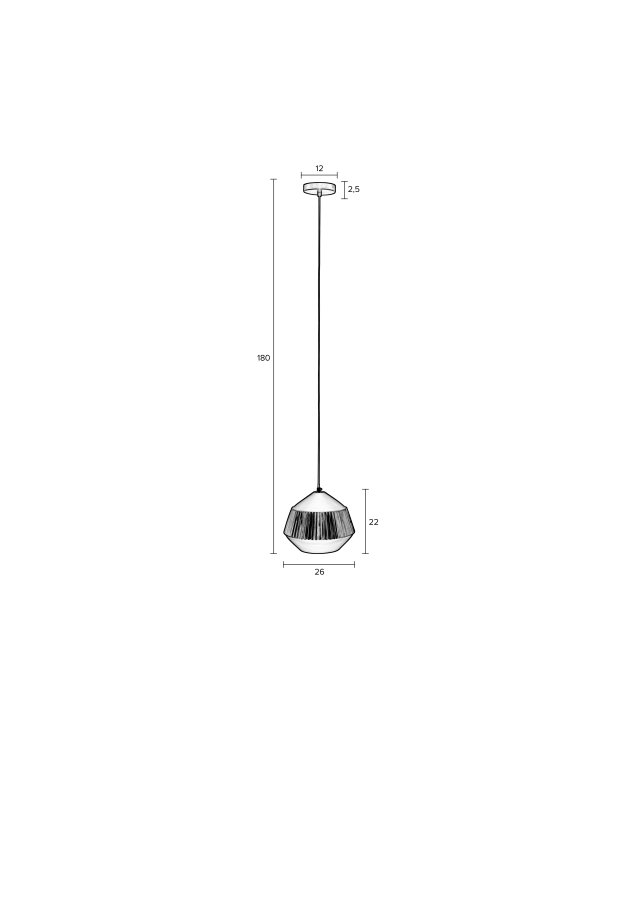 WHITE LABEL LIVING Aysa Wide loftlampe - sort aluminium