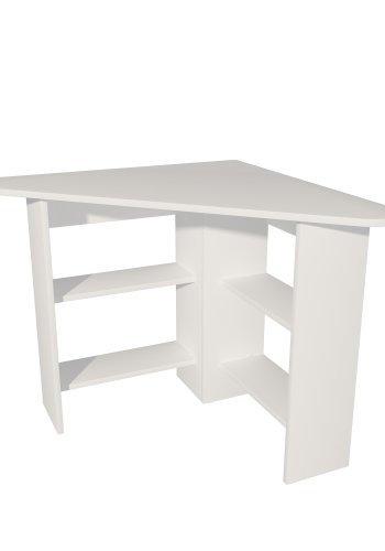 NORDVÄRK Corner hjrneskrivebord, m. 4 hylder - hvid melamin (80x80)