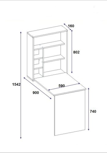 NORDVÄRK Sedir-studiebord, hvid