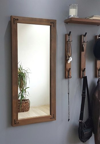 NORDVÄRK V109 entrést, m. 1 spejl, 3 knagerkker, 1 hylde - valnddefarvet fyrretr