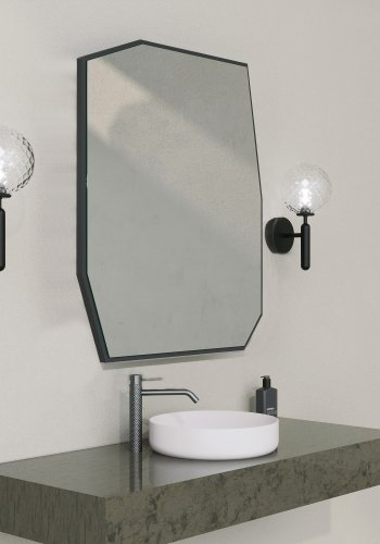NORDVÄRK Kvarts dekorativt spejl, sort