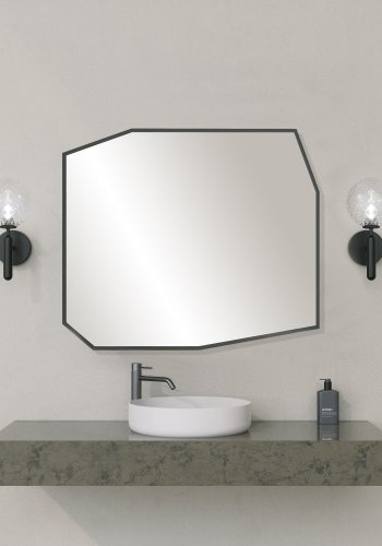 NORDVÄRK Kvarts dekorativt spejl, sort