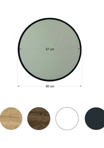 NORDVÄRK Yuvarlak dekorativt spejl, sort
