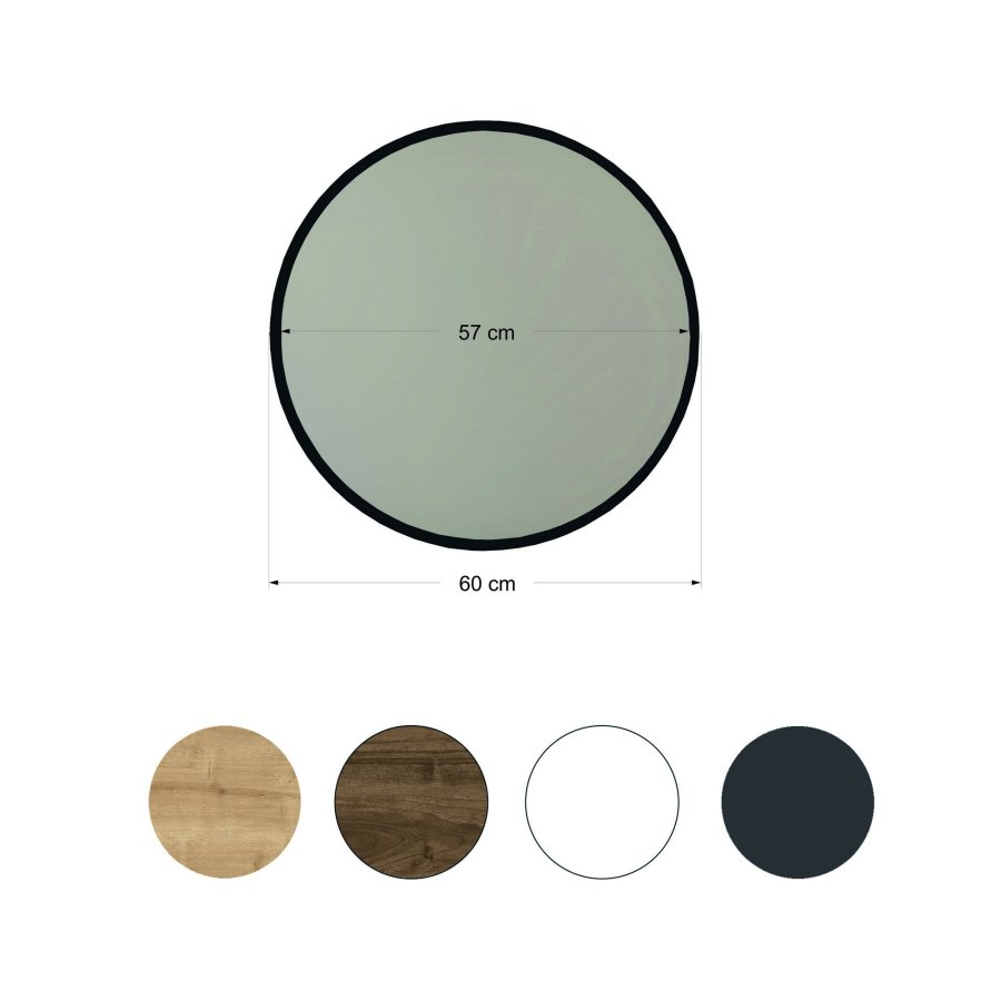 NORDVÄRK Yuvarlak dekorativt spejl, sort