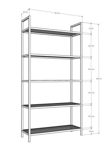 NORDVÄRK K100 Bogreol, Sort