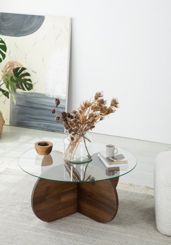 NORDVÄRK Bubble sofabord, valnd