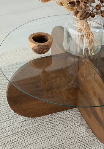 NORDVÄRK Bubble sofabord, valnd