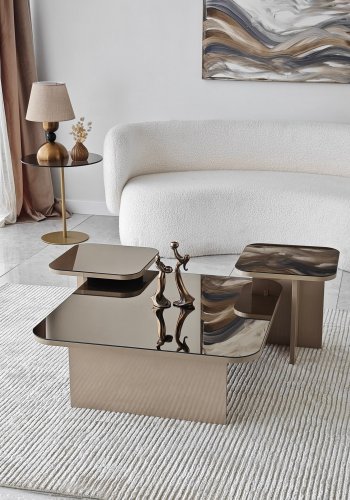 NORDVÄRK Jazz sofabordsst, beigeBronze