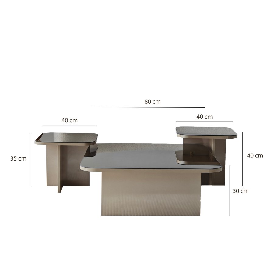 NORDVÄRK Jazz sofabordsst, beigeBronze
