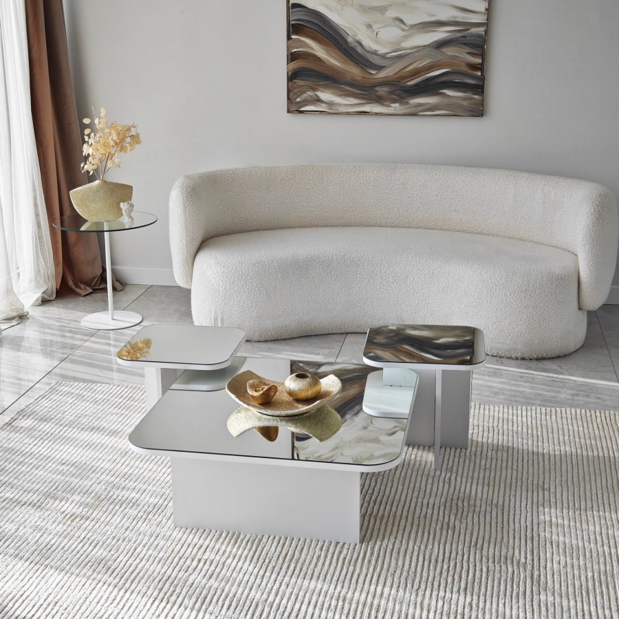 NORDVÄRK Jazz sofabordsst, hvid