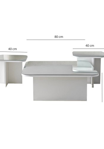 NORDVÄRK Jazz sofabordsst, hvid