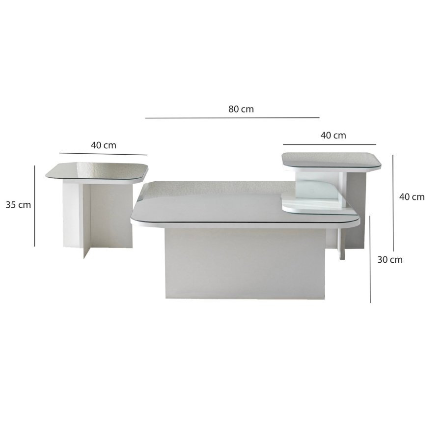 NORDVÄRK Jazz sofabordsst, hvid