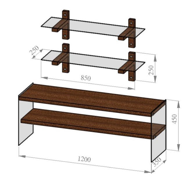 NORDVÄRK TV102 TV Unit, Walnut