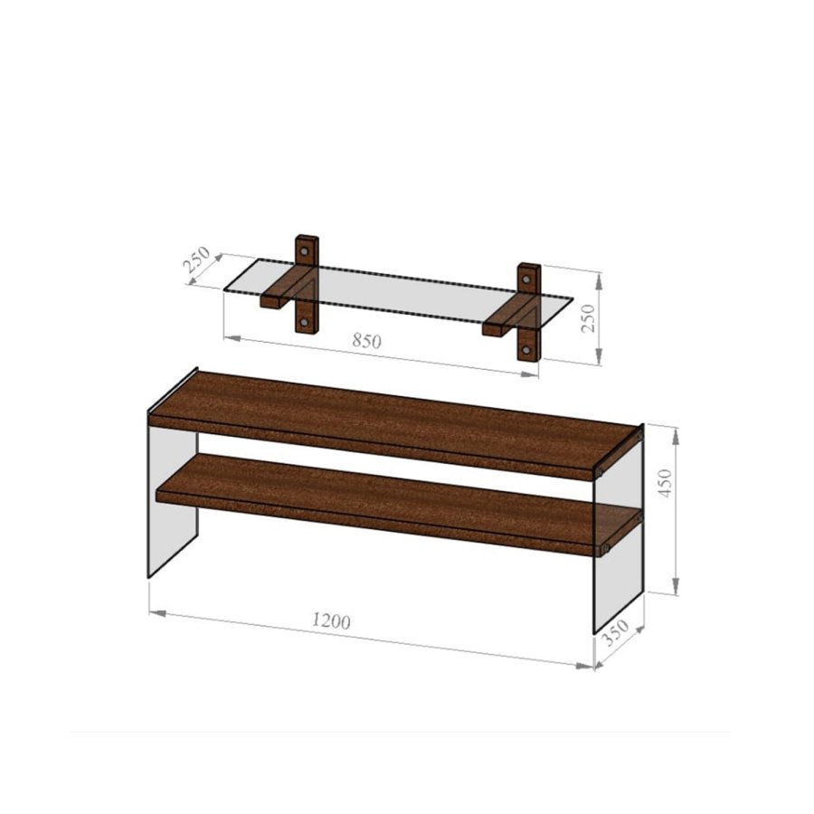 NORDVÄRK TV104 TV Unit, Walnut