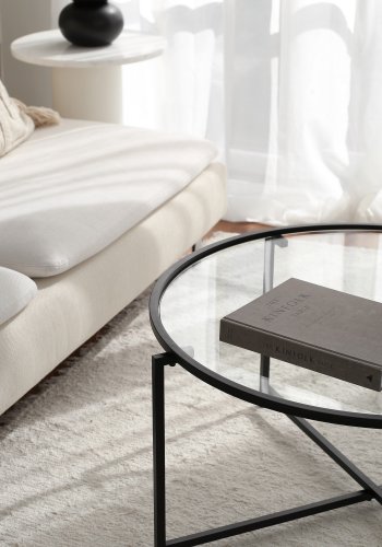 NORDVÄRK Sol sofabord, mat sort