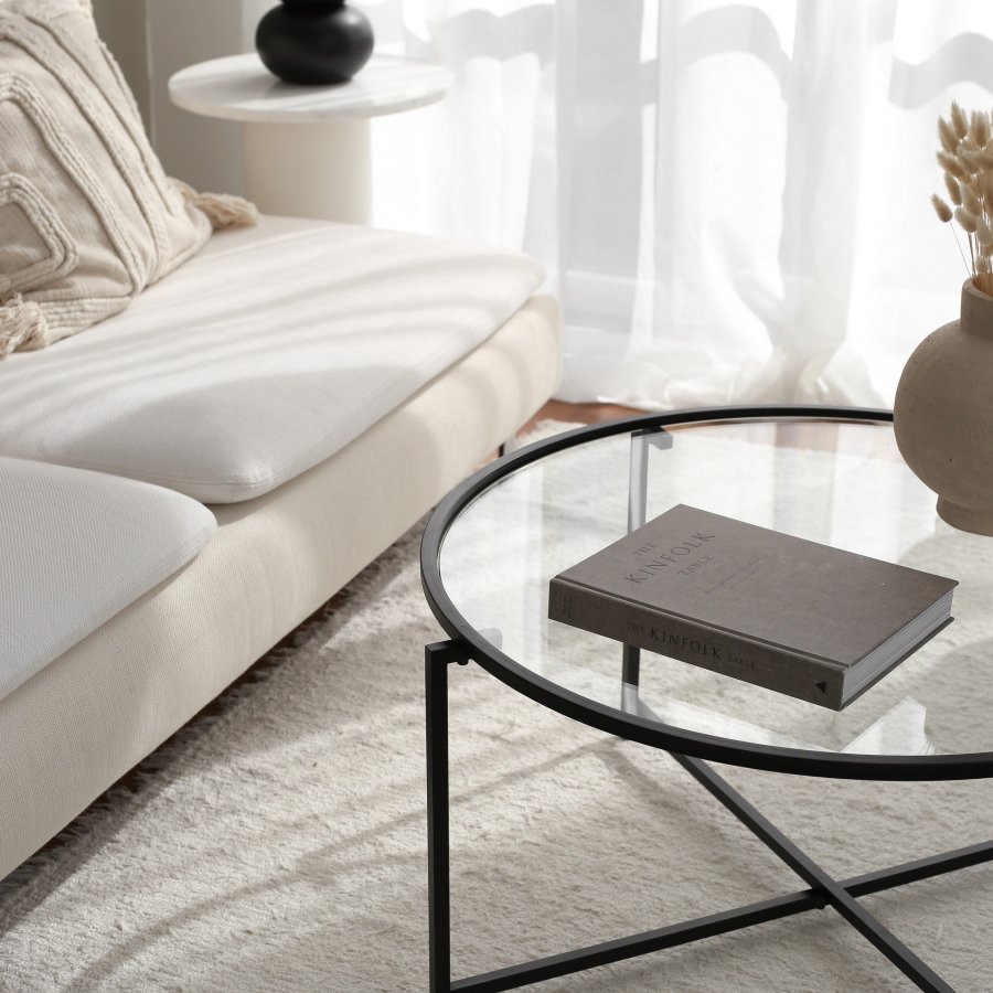 NORDVÄRK Sol sofabord, mat sort