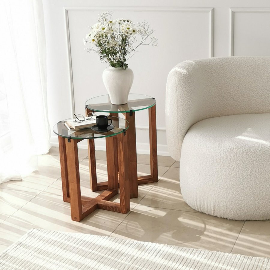 NORDVÄRK Amalfi redebord (2 stykker), valnd