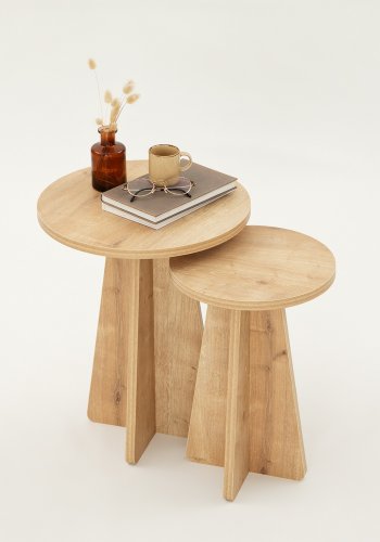 NORDVÄRK Svampebord (2 stk), safir eg