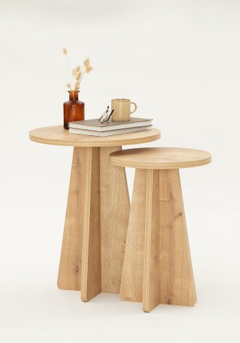 NORDVÄRK Svampebord (2 stk), safir eg