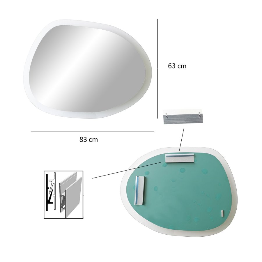 NORDVÄRK Aqua spejl, gennemsigtig