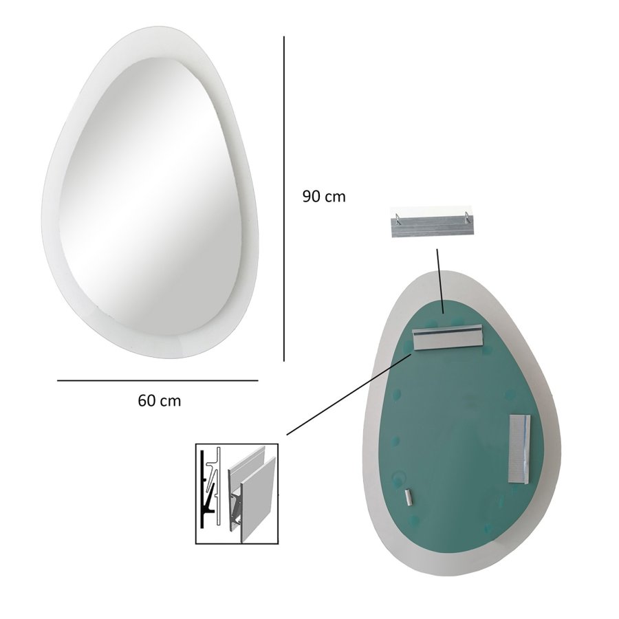 NORDVÄRK Aqua spejl, gennemsigtig