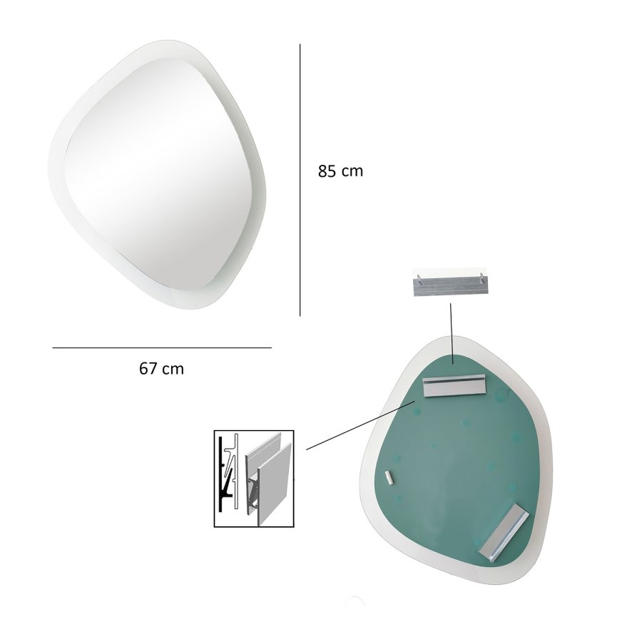 NORDVÄRK Aqua spejl, gennemsigtig