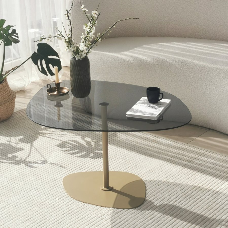 NORDVÄRK Soho sofabord, mrkegrGuld