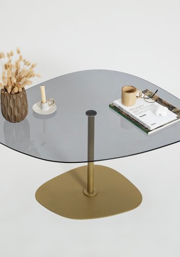 NORDVÄRK Soho sofabord, mrkegrGuld