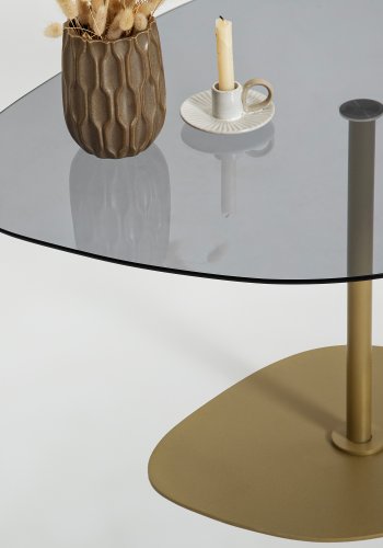 NORDVÄRK Soho sofabord, mrkegrGuld