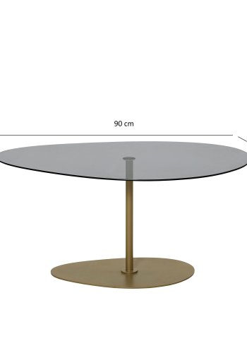 NORDVÄRK Porto sofabord, mrkegrGuld